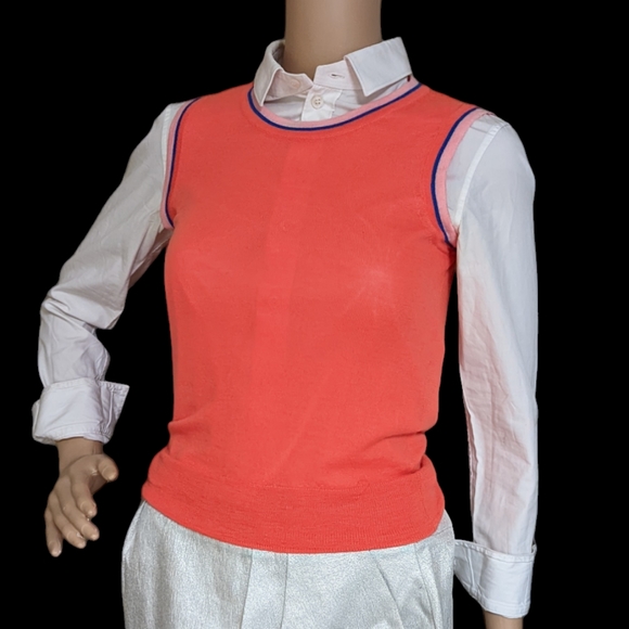 Orange JCrew Sweater Vest Top - Picture 6 of 12